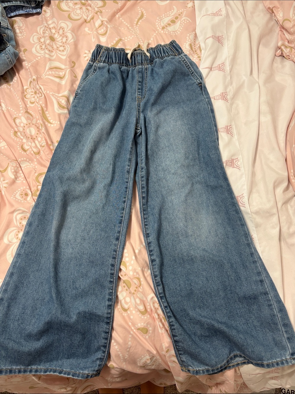 Old Navy Blue Wide-Leg Elastic-Waist Kids Jeans